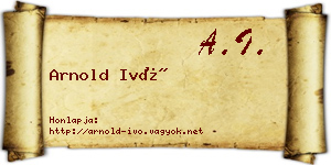 Arnold Ivó névjegykártya