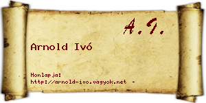 Arnold Ivó névjegykártya
