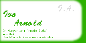 ivo arnold business card